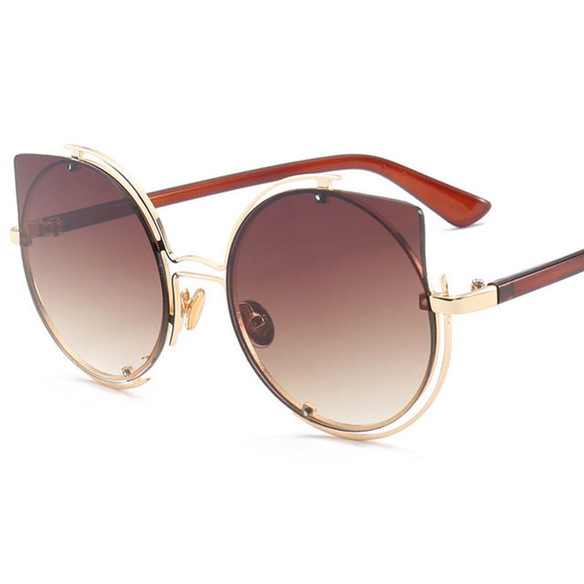Gradient Color CatEye Frame Mirror