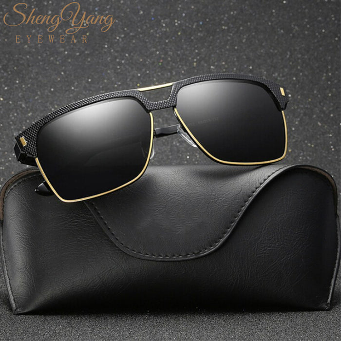 Classic Square Metal Polarized Sunglasses